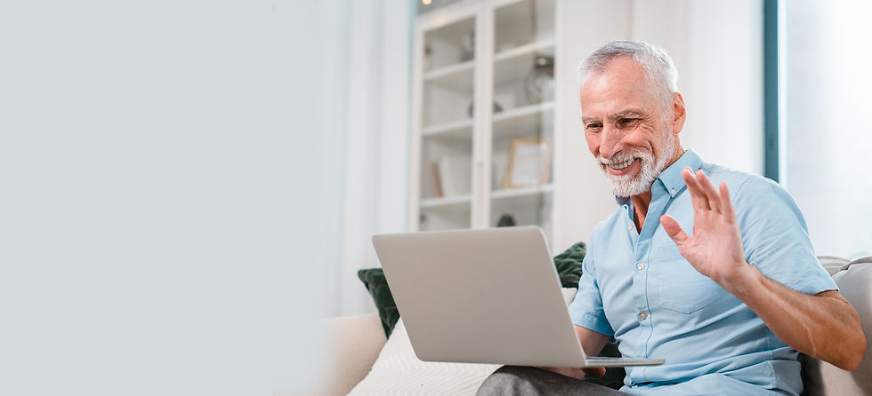 man engaged in online prostate cancer support group