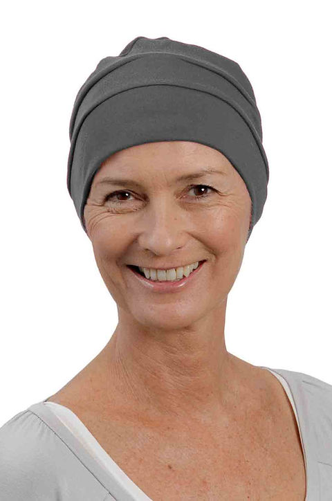 Lucy Chemo Hat Grey Chemotherapy Headwear For Cancer Patients