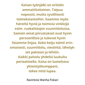 Suositus asiakkaalta