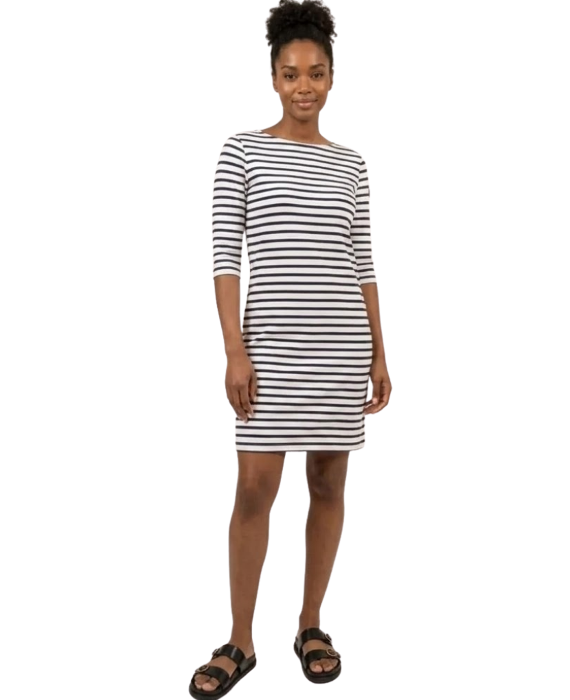 Propriano Form-Fitting Nautical Stripe Dress