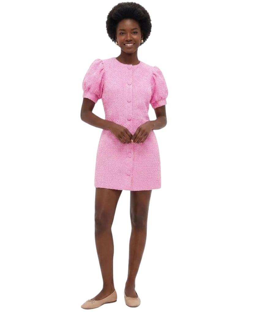 Pink Tweed Kit Mini Dress