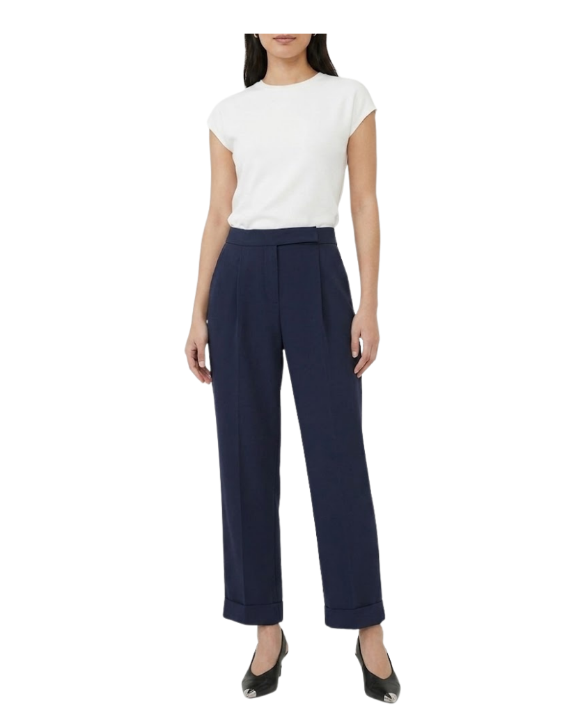 Navy Duncan Pleated Trouser