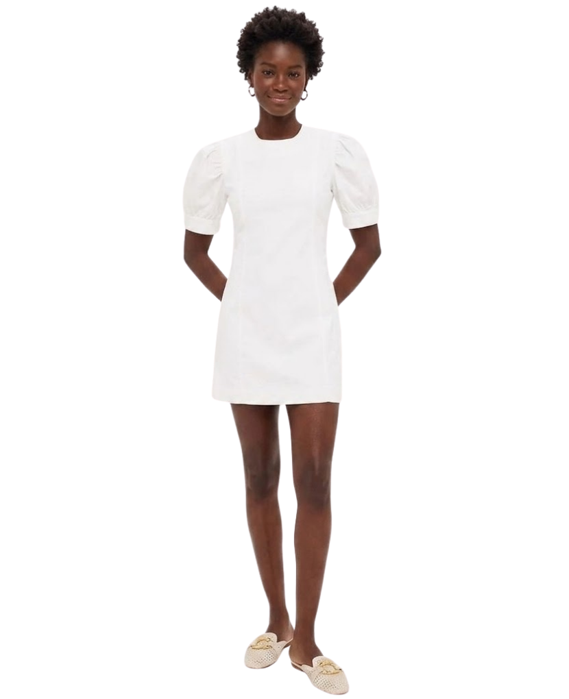 White Stretch Denim Juniper Mini Dress