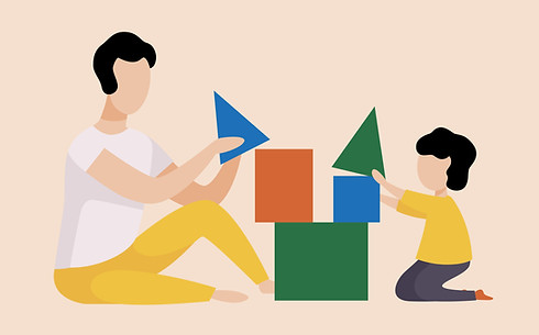 Un psychomotricien et un enfant en séance de psychomotricité