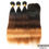Thumbnail: Peruvian Ombre Straight  Human Hair Weave, 3 Bundles With 4x4 Closure