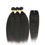 Thumbnail: Brazilian Yaki kinky Straight, Human Hair Weave 3 Bundles With 4x4 Closure