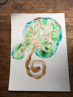 Tree of life blue and green placenta print
