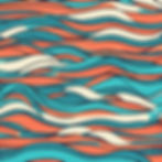 illustration of green, turquoise, orange and pale yellow to look like waves