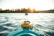 kayak sunlight water rope