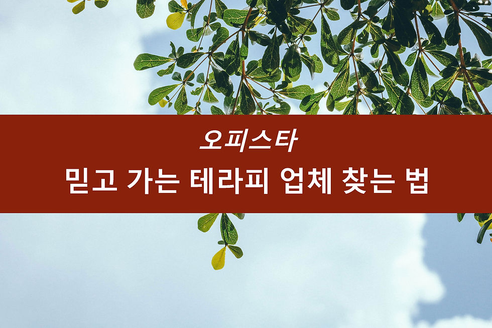 믿고 가는 테라피 찾기