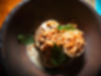 Purple Sweet Potato Dumplings in Green Curry