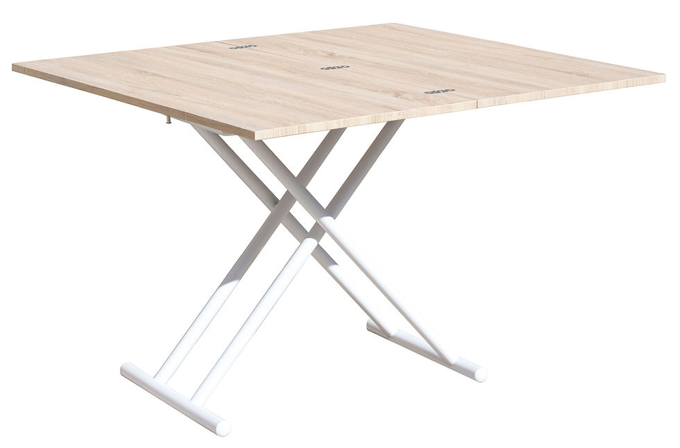 Thumbnail: MESA CENTRO ELEVABLE Y EXTENSIBLE UP - DOWN BLANCO / ROBLE.