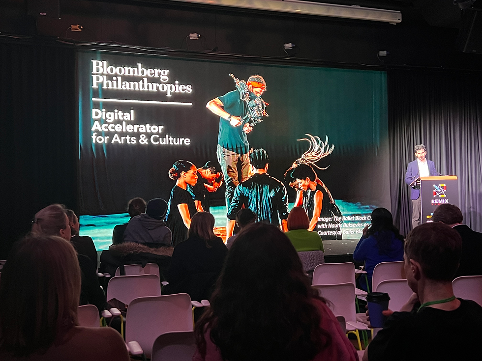 Ethan Joseph talking about the Bloomberg Digital Accelerator at Remix Summit in London