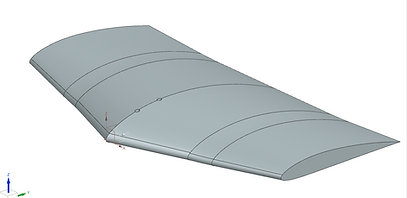 Wind tunnel scaled model of our full scale design wing