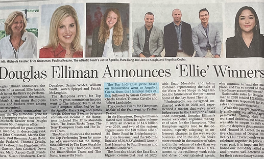 City Biz List, NY, New York, #douglas Elliman, # Homes in the Hamptons, Sold Homes in the Hamptons, Top #1 Agent, Hamptons Realty, Real Estate, Realtors in the Hamptons, Realtors, Ellies, Angelica Cocha, Angelica Cocha Douglas Elliman, Angelica Cocha Realtor, Real Estate on Long Island, RE, Libor real Estate, Homes for Sale, Award, Awards, Newsday, 27 East, Hamptons.com, The Real Deal Tri-State, Hamptons Real Estate Showcase, North Fork Real Estate Showcase, OFF THE MARKET, The Southampton Press, James Lane Post