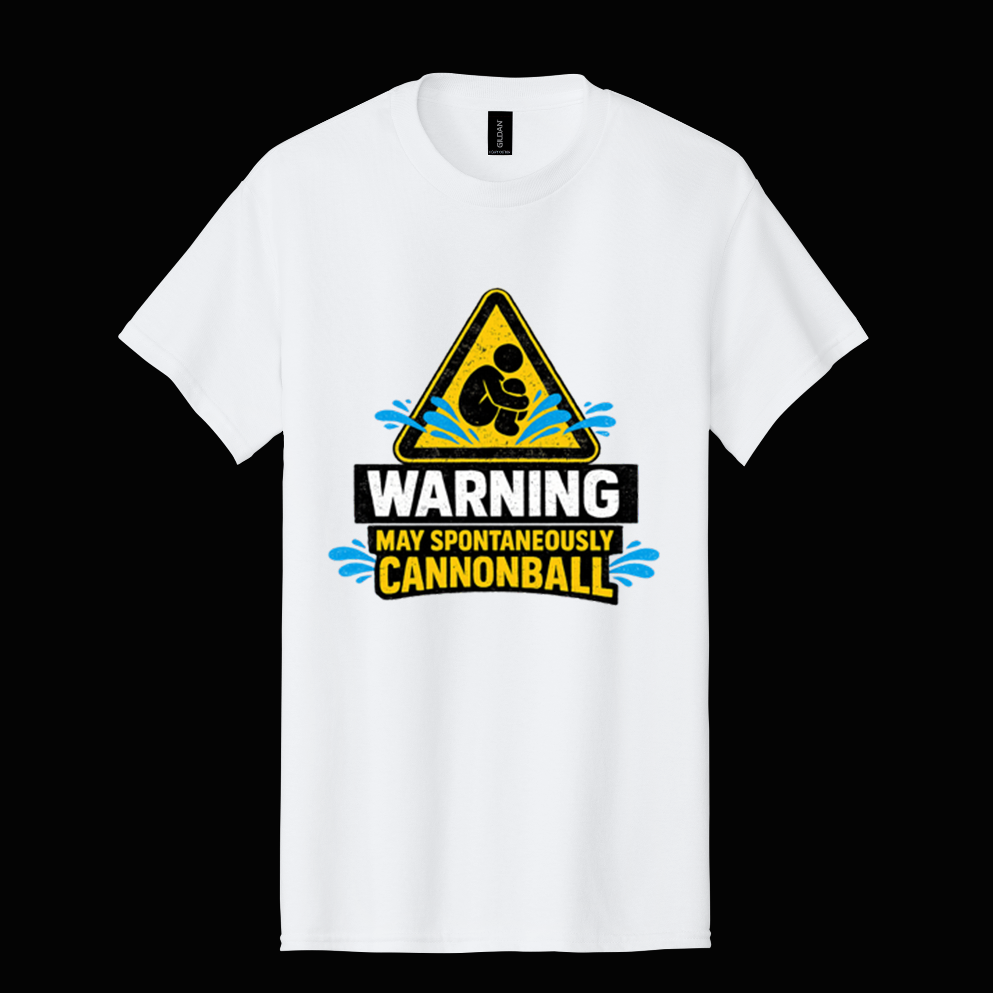Spontaneous Cannonball Warning T‑Shirt – Funny Pool & Beach Apparel