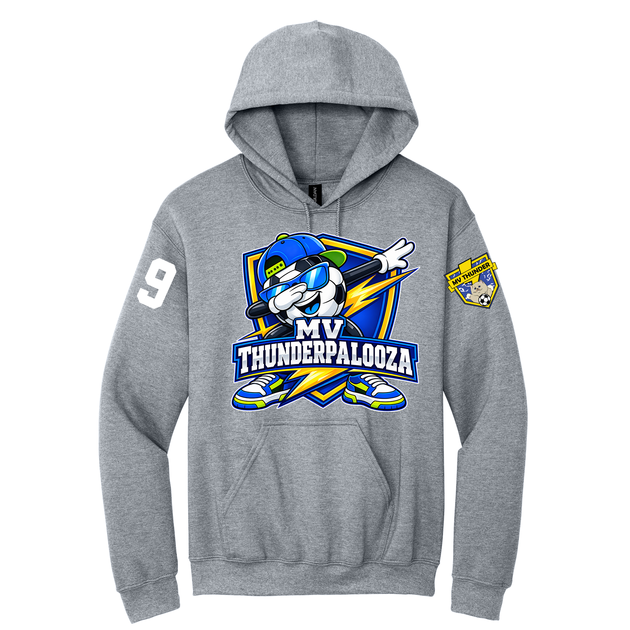 MV Thunderpalooza Hoodie Navy/Sport Grey with Number/Mascot