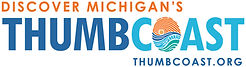 Discover Michigan's Thumbcoast Secondary Logo Horizontal, with the website thumbcoast (1).
