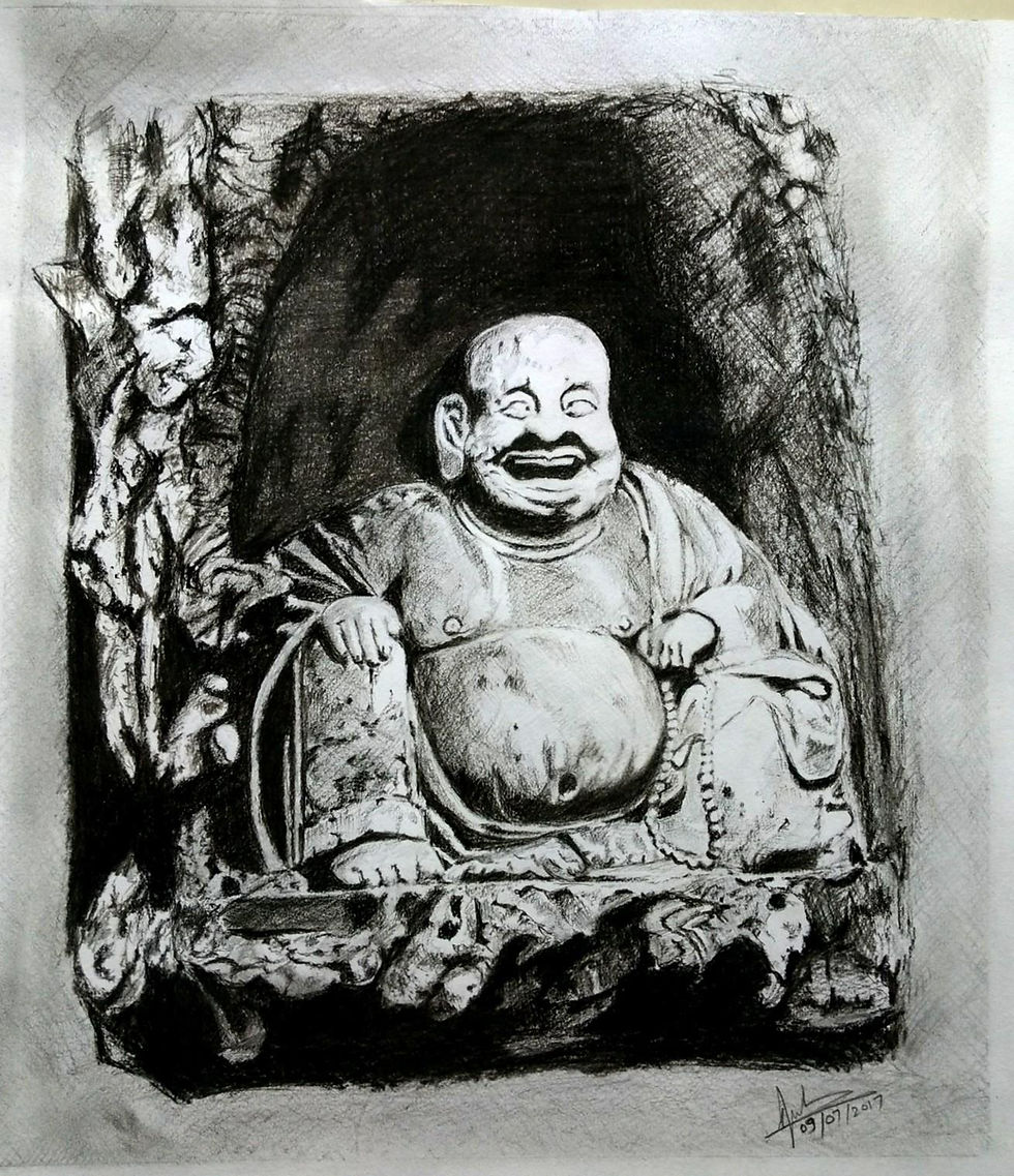Sketch- Laughing Buddha Sculpture