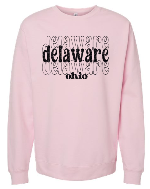 Thumbnail: Adult Stacked Traditional Midweight Crewneck Sweatshirt