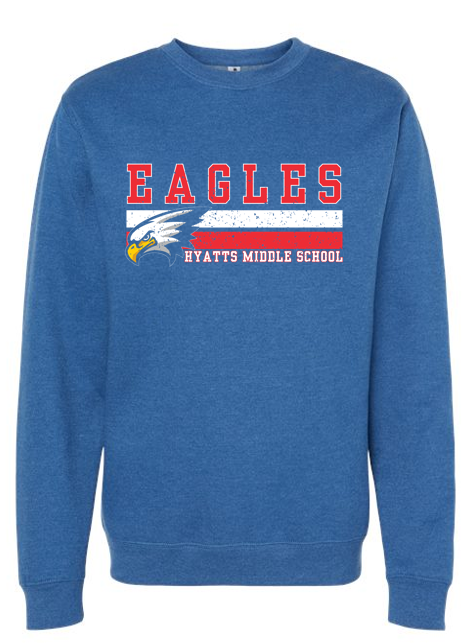 Thumbnail: Eagles Two Stripe Crewneck Sweatshirt