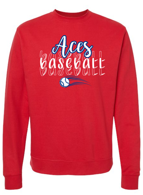 Thumbnail: Youth Aces Baseball Handwrite Crewneck Sweatshirt