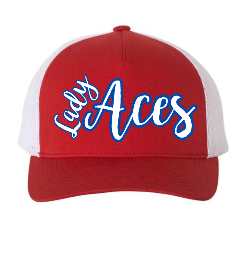 Thumbnail: Cursive Lady Aces Curved Bill Trucker Hat