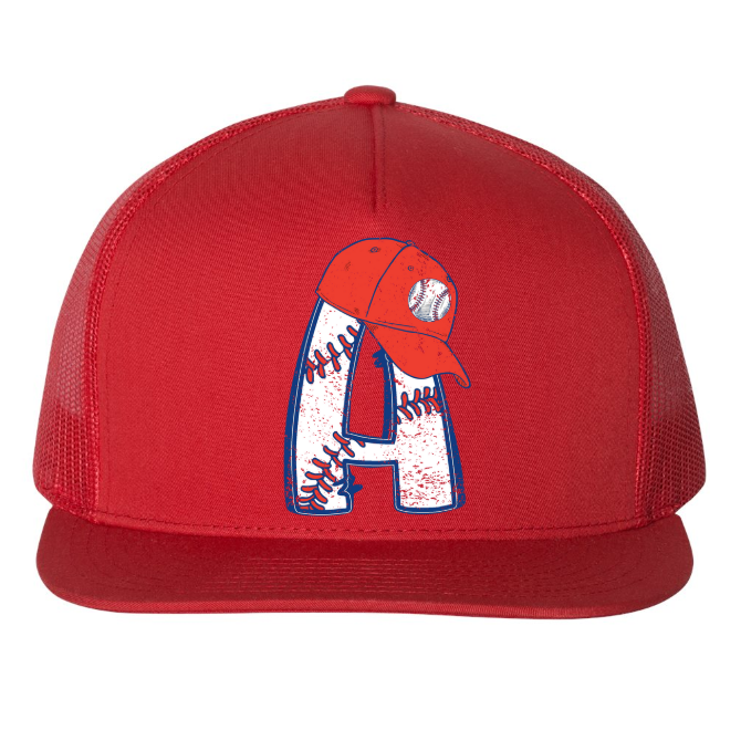 Thumbnail: Letter A Flat Bill Trucker Hat