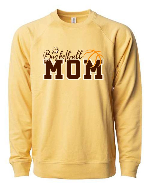 Basketball Mom Lightweight Loopback Crewneck Sweatshirt