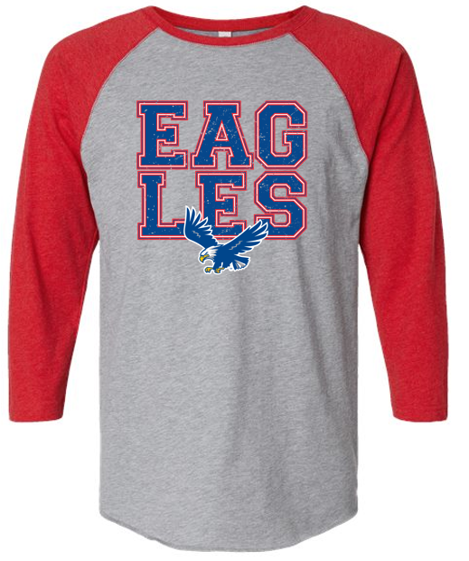 Block Eagles Raglan 3/4 Sleeve