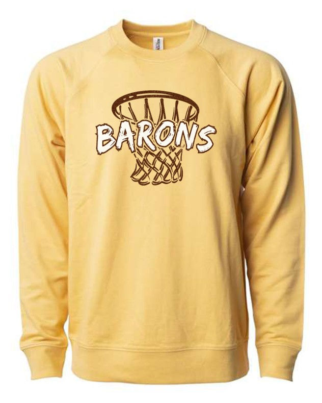 Barons Basket Lightweight Loopback Crewneck Sweatshirt