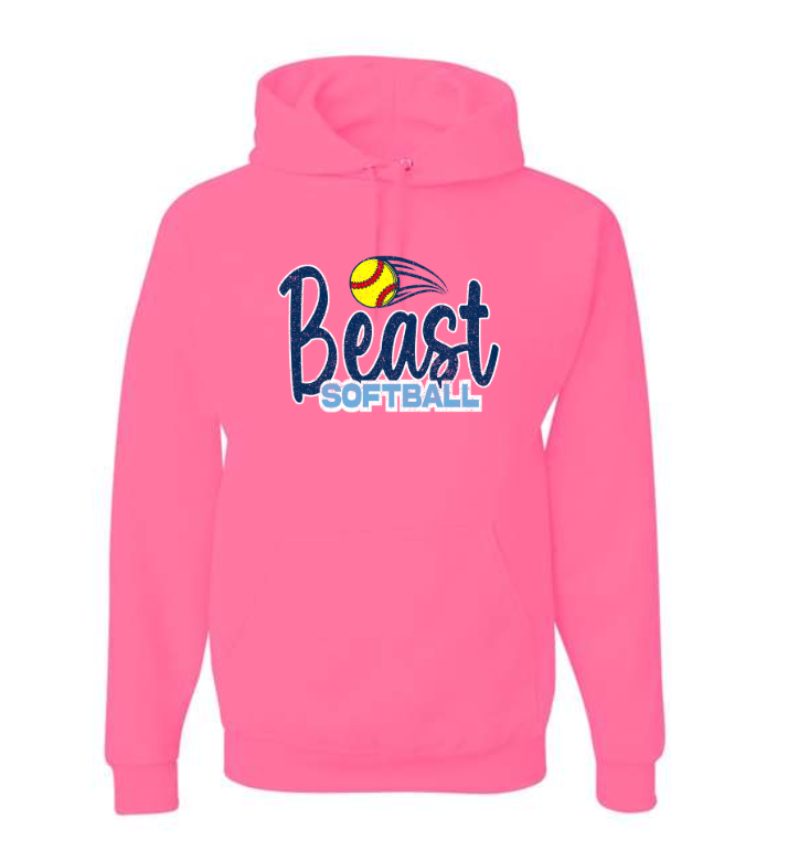 Thumbnail: Youth Beast Cursive Softball Hoodie