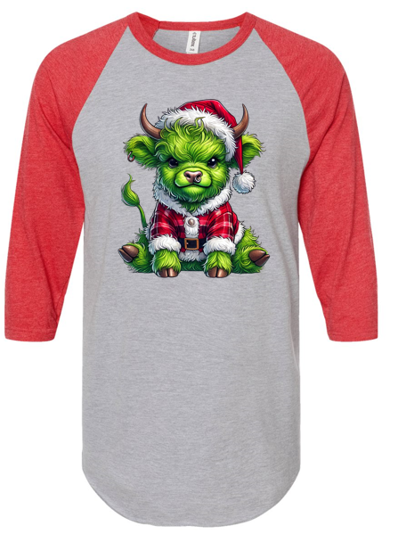 Thumbnail: Grinchy Highland Cow Raglan