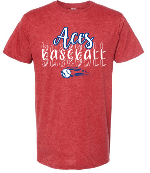 Thumbnail: Youth Aces Baseball Handwrite Stripe Tee