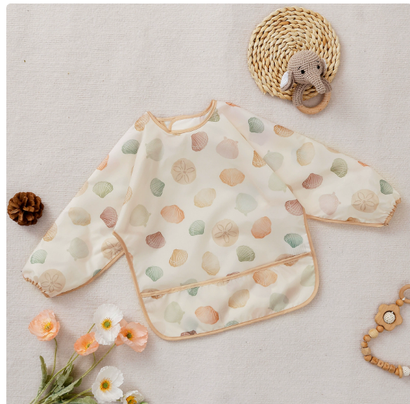 Thumbnail: 1 Pc Waterproof Baby Bibs Cute Infant Eating Child Drawing Long Sleeve Apron