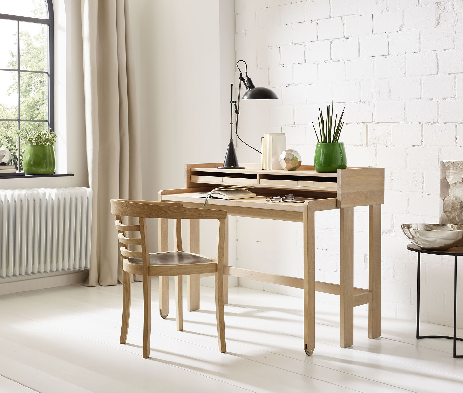 Schreibtisch mit Sessel Holz 