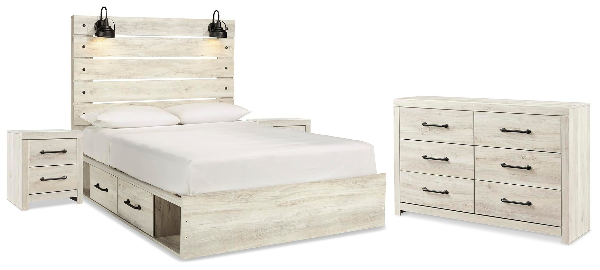 Cambeck Queen Panel Bed with Storage, Dresser and 2 Nightstands