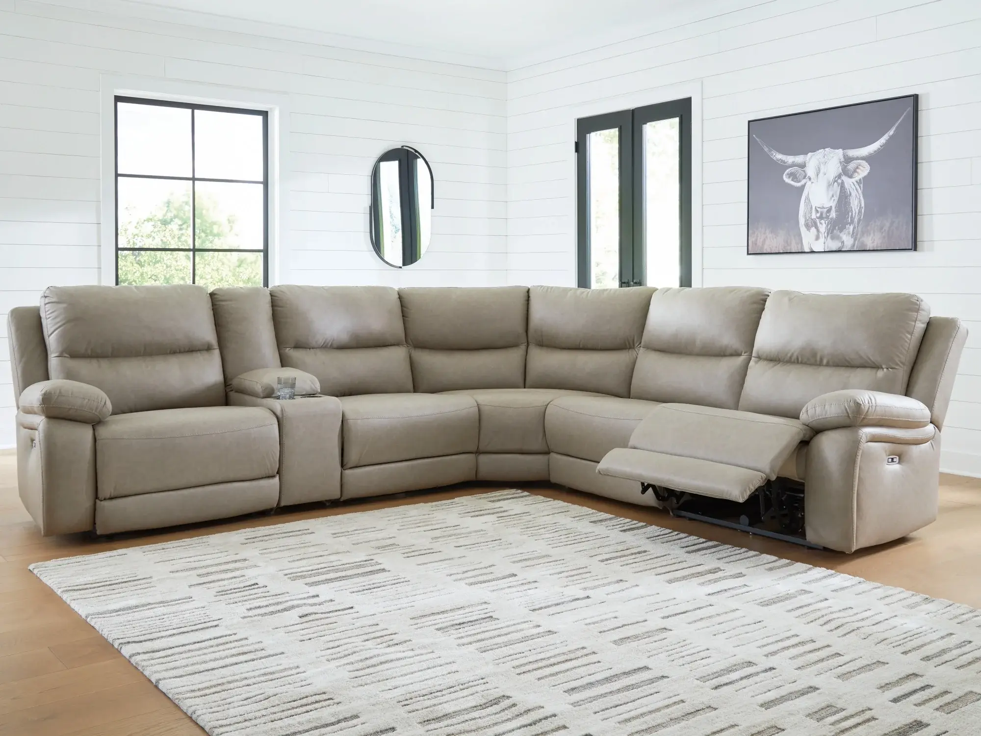 Narwhal Place 5-Piece Reclining Sectional with Storage Consoles