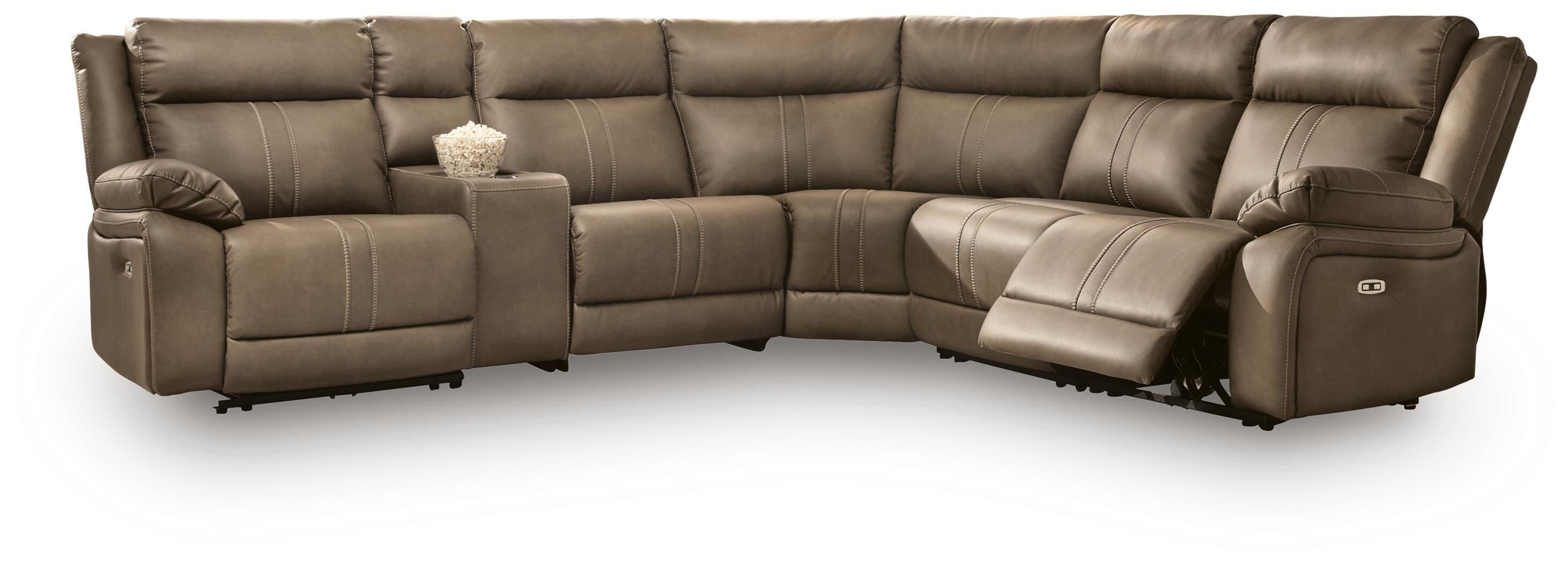Max-Momentum 6-Piece Power Reclining Sectional with Audio Console