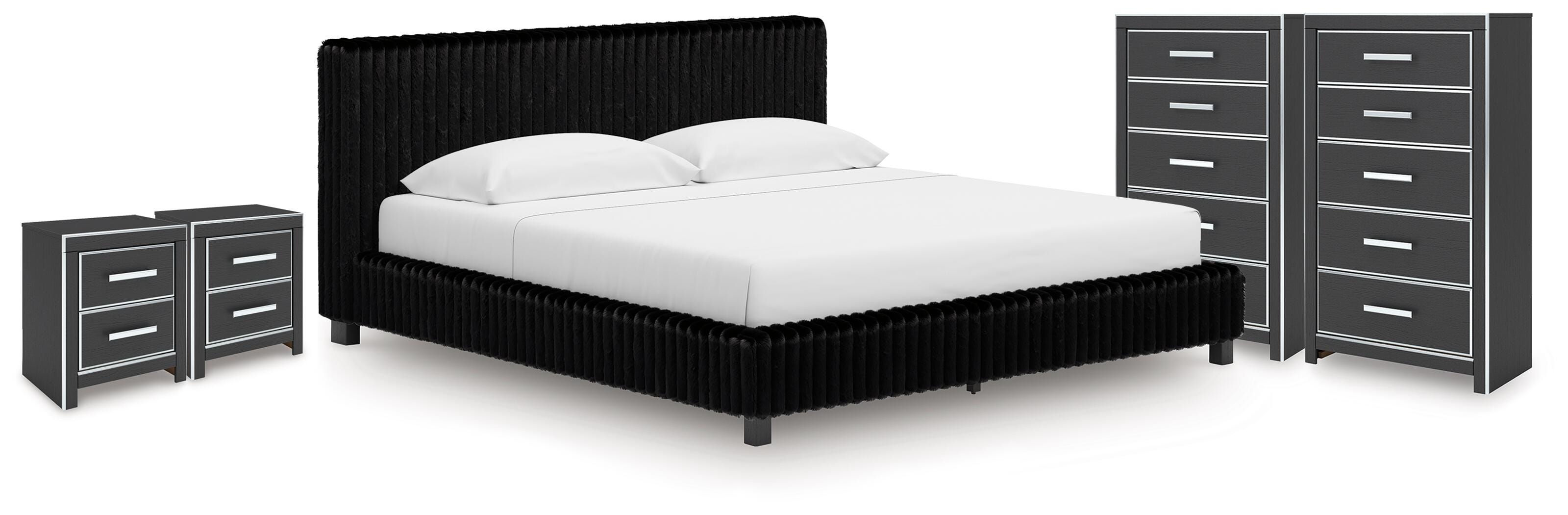 Zuraleus King Upholstered Bed, 2 Chests and 2 Nightstands