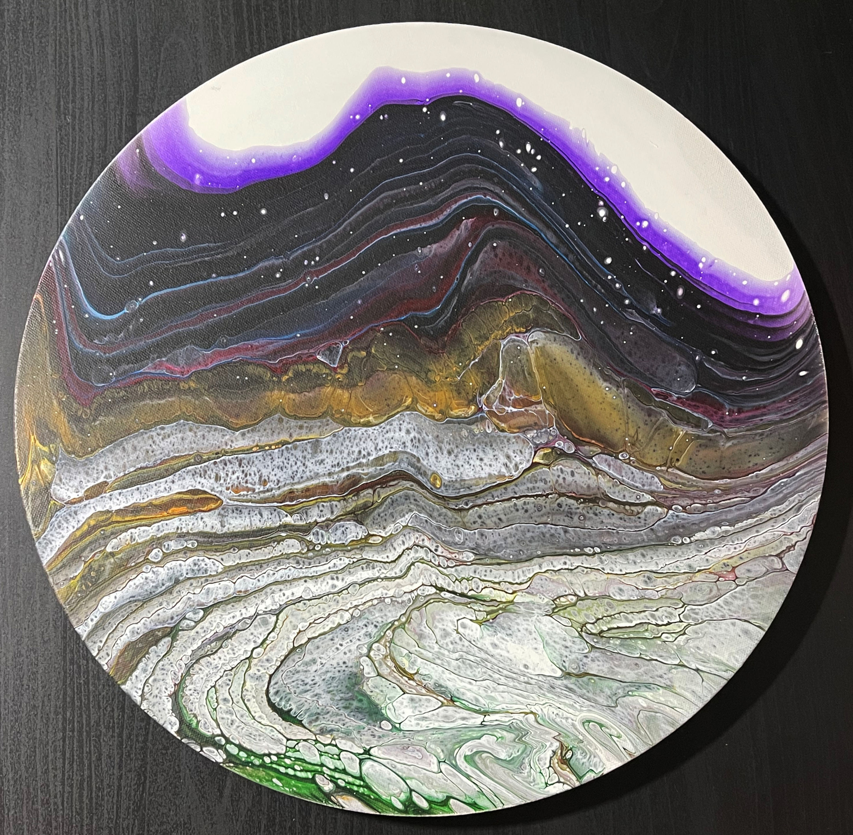 "Strangeland" 16in Painting on Canvas Circle