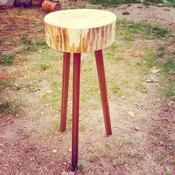 #rustic #metal #stool #barstool #gagnonstyle #live-edge