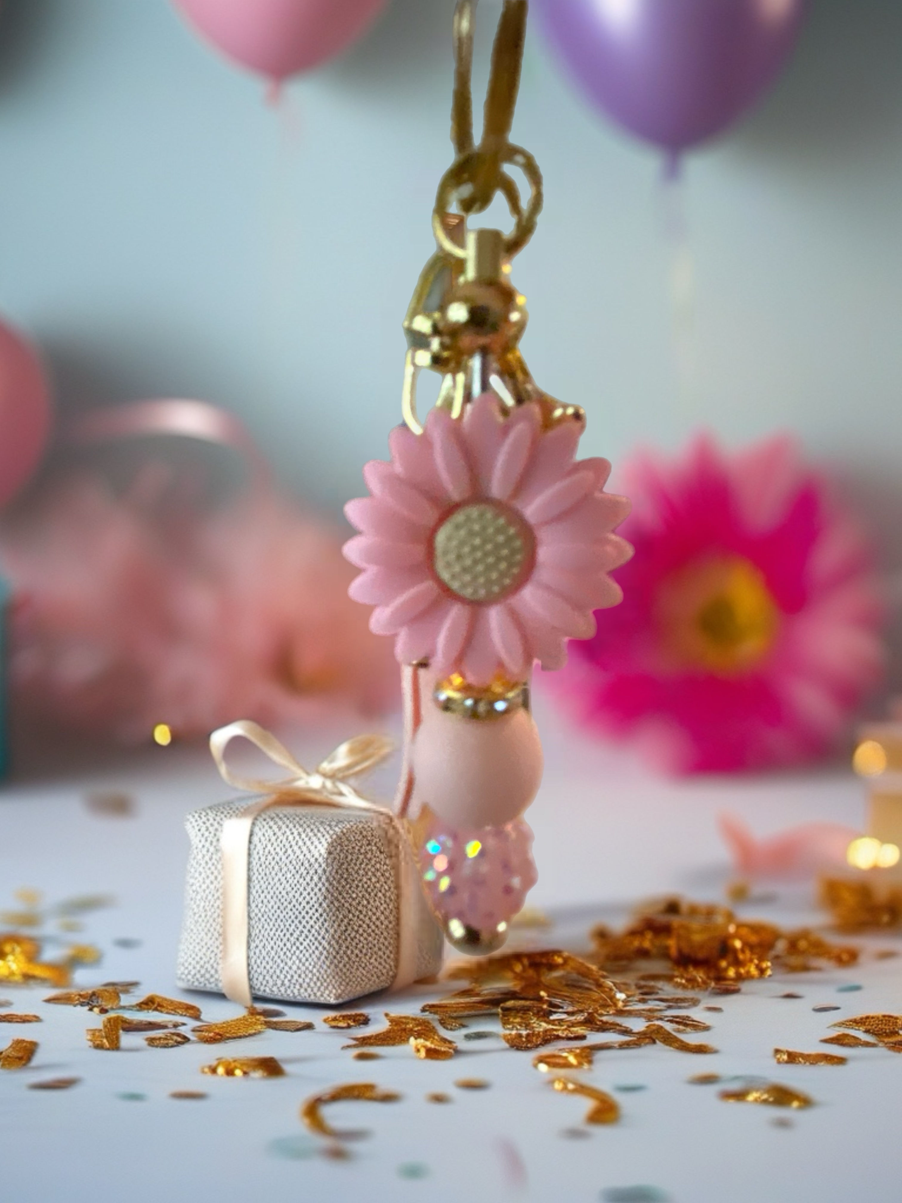 Sunflower Beaded Keychain