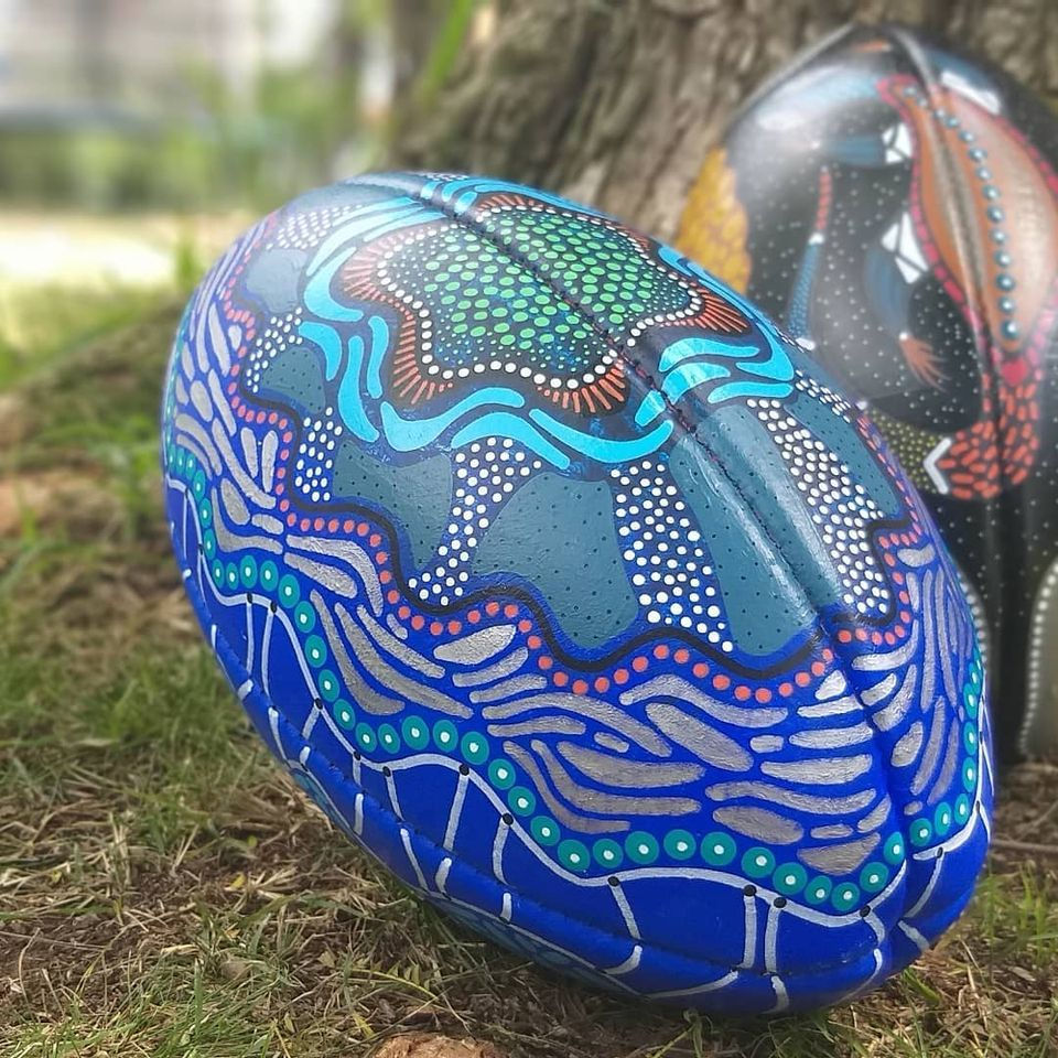 Football with indigenous art design