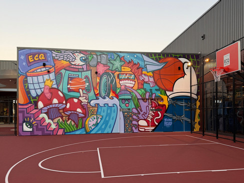 Sam Absurd Mural, ECQ Outlet, Eastern Creek