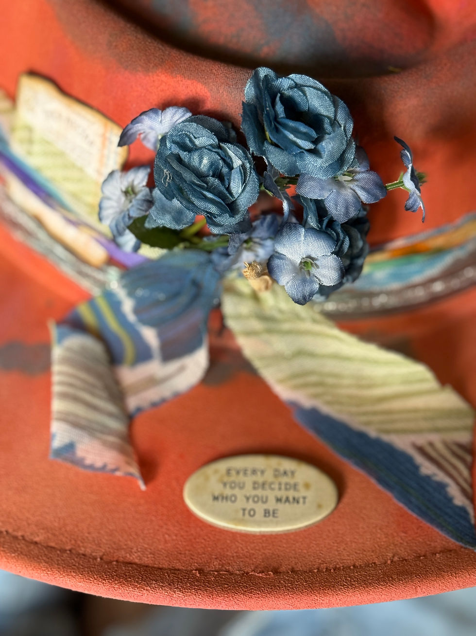 Thumbnail: Hello JESS - Wide-Brimmed Heart-Shaped, Watercolor Fedora Hat