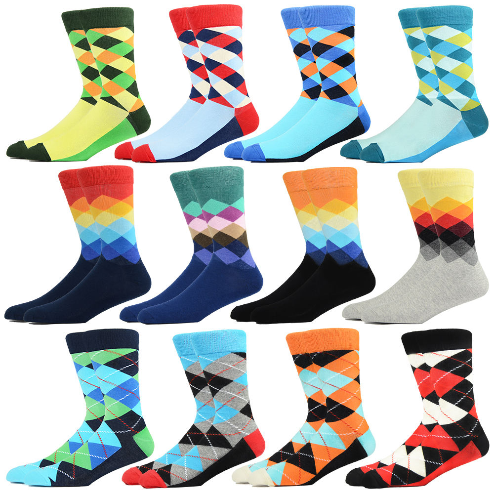 OEM Colorful Embroidery Socks Men Happy Socks Women Funny Design Sock Logo