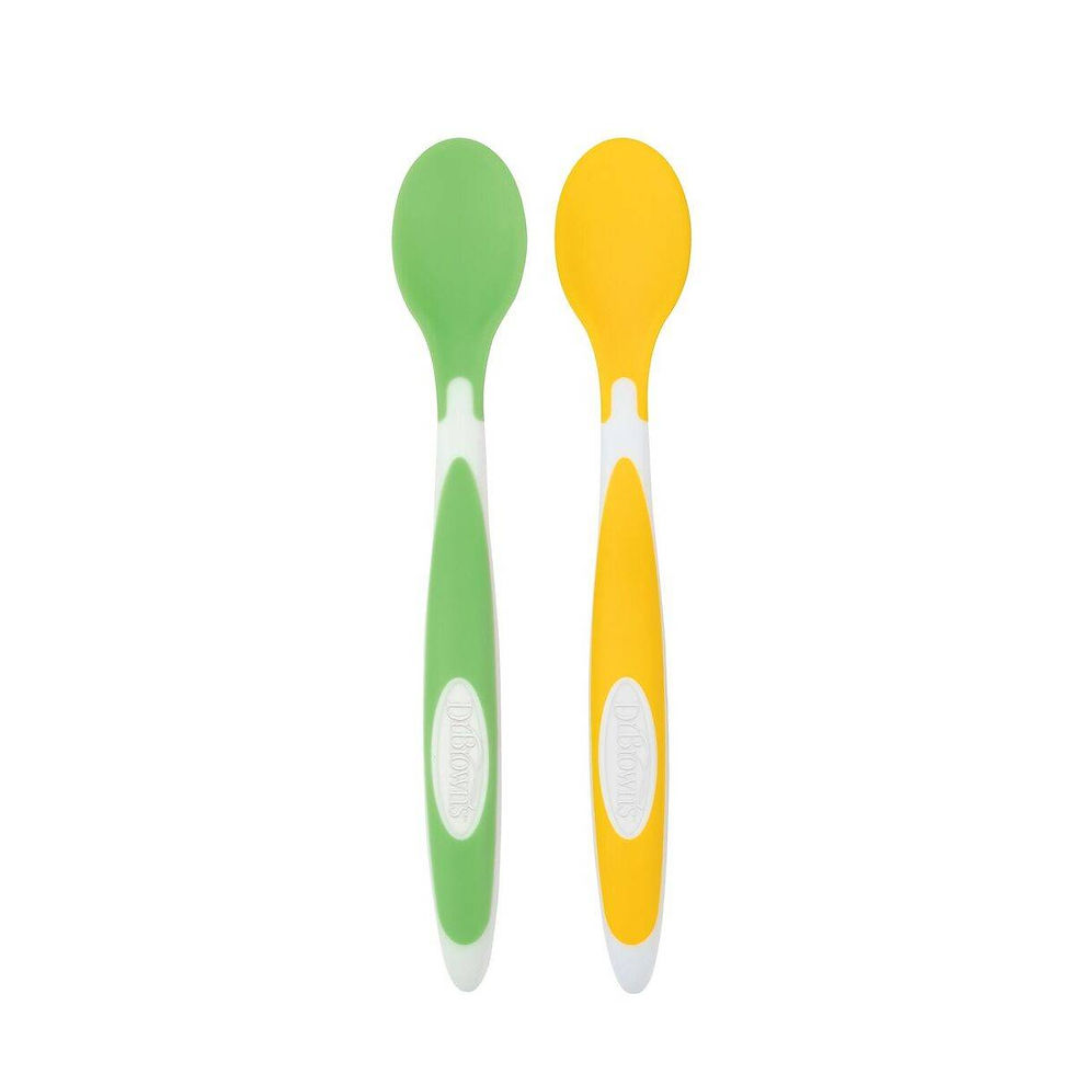 Dr. Brown's -  Pack de 2 cucharas suaves Amarillo y Verde 4m+