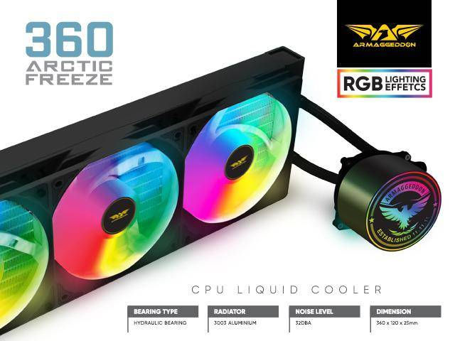 Armaggeddon Arctic Freeze 360 CPU Liquid Cooler - Black