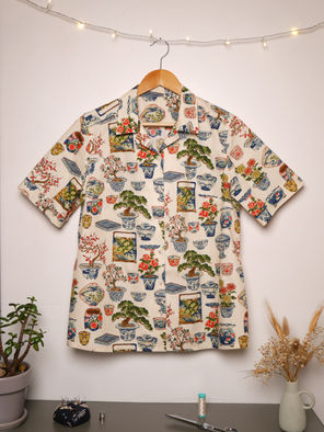 Chemise d'été à manches courte pour Femme, tissu Japonais